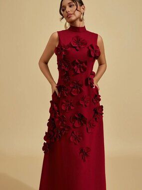 CLASSY RED WINE DRESS. SLEEVELESS. SOPHISTICATED. SIZE MEDIUM